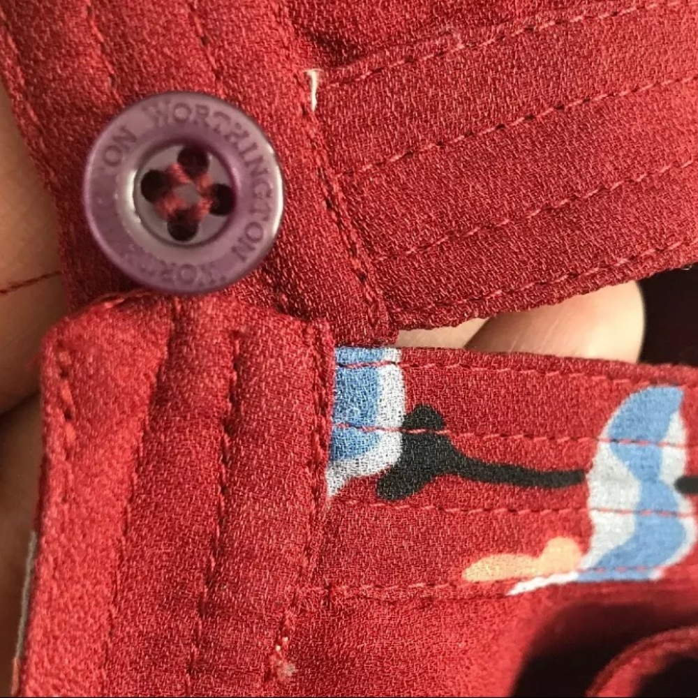 LOFT Red Bluebell Blouson Dress Floral 419776 - Picture 5 of 7